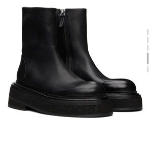 Marsell Black zuccone zip platform boot